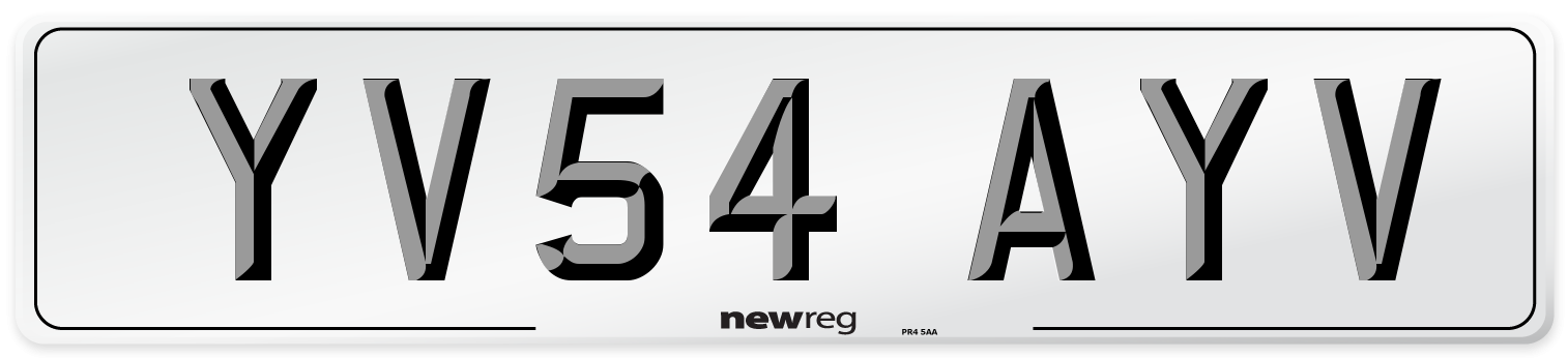 YV54 AYV Number Plate from New Reg